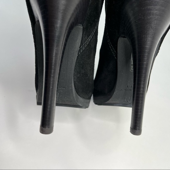 𝅺NEW Giuseppe Zanotti Black Suede Fur Lined Warm Sexy Heeled Tall Winter Boots - Picture 7 of 15